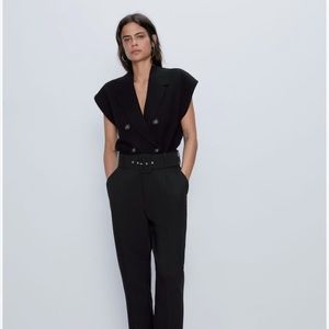 Zara high waisted belted pants